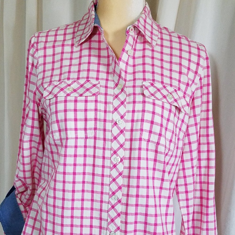 Talbots Ladies Pink and White Top, Size Medium